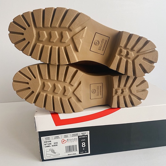 ✨New BLONDO Devin Waterproof Suede Booties Camel 8 - Picture 10 of 12
